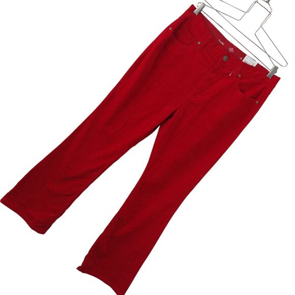 NWT@$49! ST. JOHN'S BAY! ROUGE RED FINE WALE CORDUROY FLARE PANTS, JEANS! SZ 16 - Picture 12 of 12